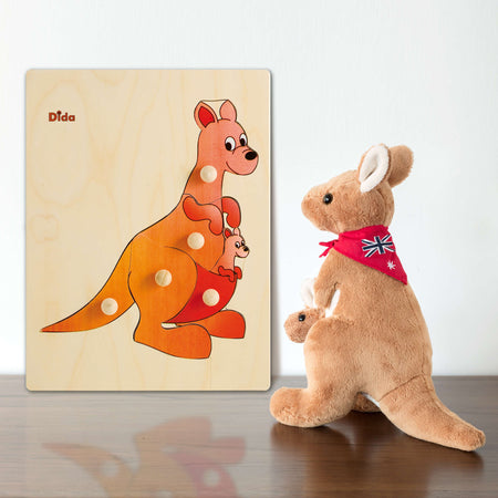 Puzzle Canguro in Legno per Bambini Dida