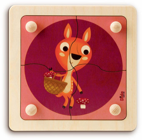 Puzzle Cerbiatto in Legno Gioco per Bambini Dida
