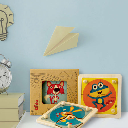 Puzzle Coniglio in Legno Gioco per Bambini Dida