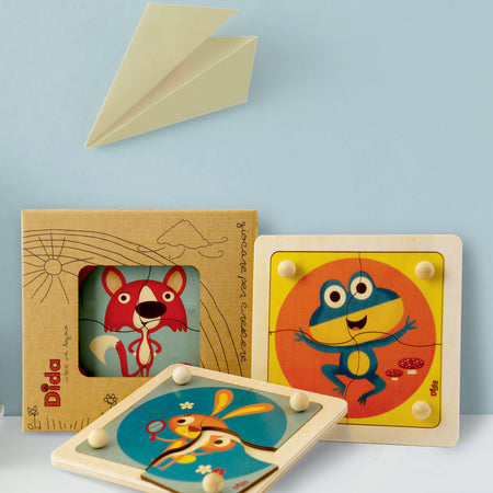 Puzzle Coniglio in Legno Gioco per Bambini Dida