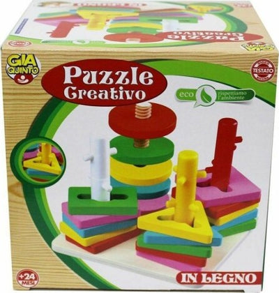 Puzzle-Creativo-In-Legno-Giocattolo-Gioco-Educativo-Per-Bambini-Forme-Colorate
