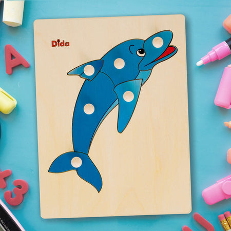 Puzzle Delfino in Legno Gioco per Bambini Dida