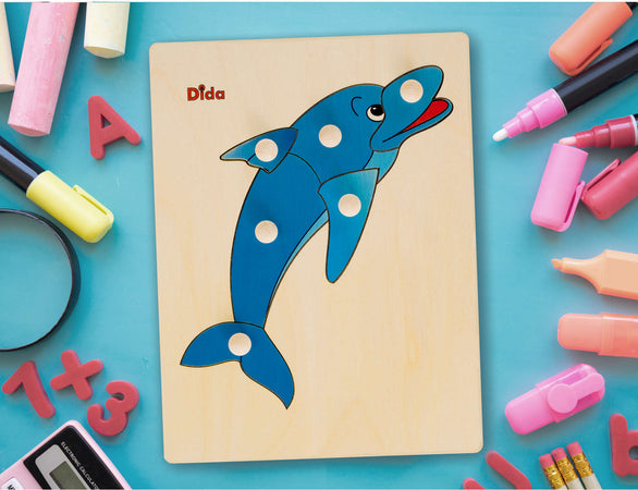 Puzzle Delfino in Legno Gioco per Bambini Dida