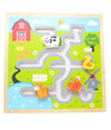 Puzzle Gioco Labirinto In Legno Animali Della Fattoria Giocattolo Per Bambini