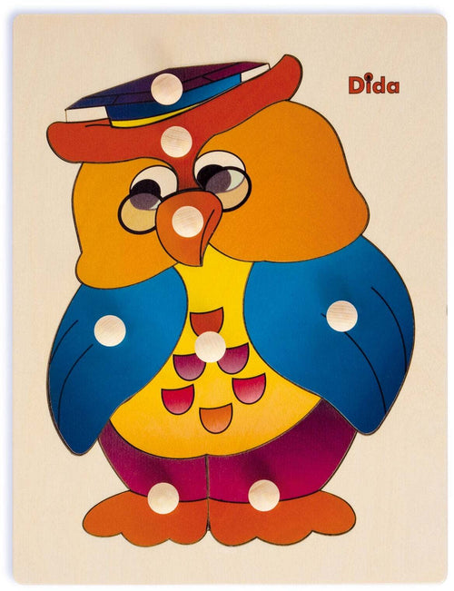 Puzzle Gufo in Legno Gioco per Bambini Dida