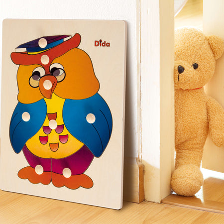 Puzzle Gufo in Legno Gioco per Bambini Dida