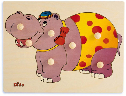 Puzzle Ippopotamo in Legno Gioco per Bambini Dida