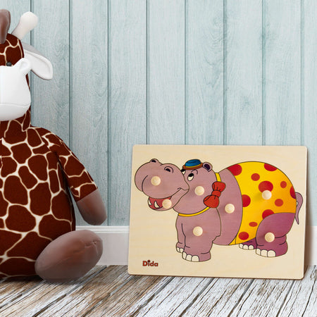 Puzzle Ippopotamo in Legno Gioco per Bambini Dida