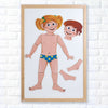 Puzzle Magnetico - Schema Corporeo Bimbo E Bimba in Legno Gioco Dida