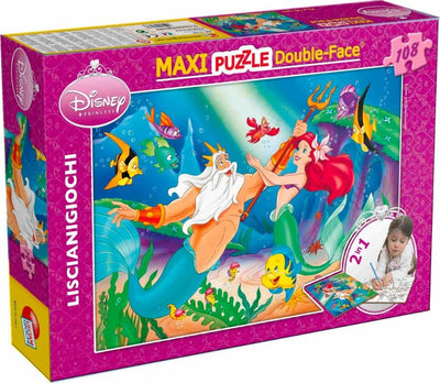 Puzzle-Maxi-Sirenetta-Disney-2-In-1-Double-Face-108-Pezzi-Gioco-Per-Bambine