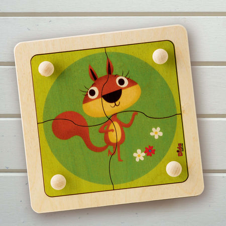 Puzzle Scoiattolo in Legno Gioco per Bambini Dida