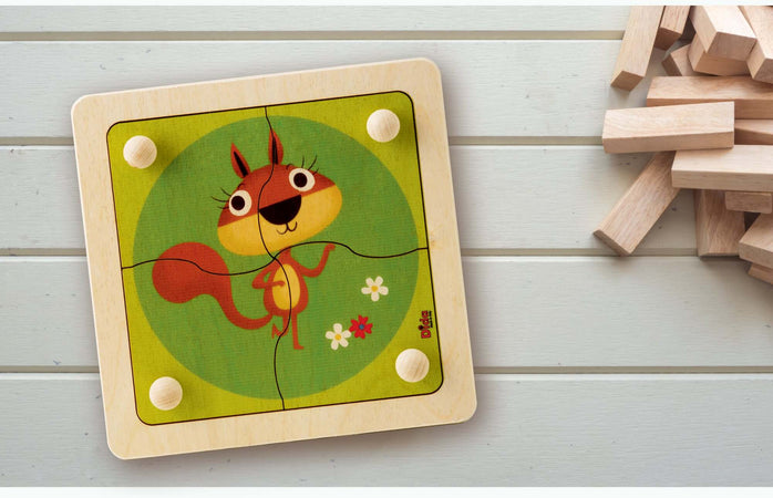 Puzzle Scoiattolo in Legno Gioco per Bambini Dida