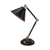 Lampada Da Scrivania Industrial Provence Acciaio Nero Ottone Lucido 1 Luce E27