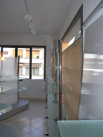 Pianetto in vetro Visarm acidato per pannello dogato cm. 60x30 completo di reggimensole