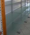 Pianetto in vetro Visarm acidato per pannello dogato cm. 60x30 completo di reggimensole