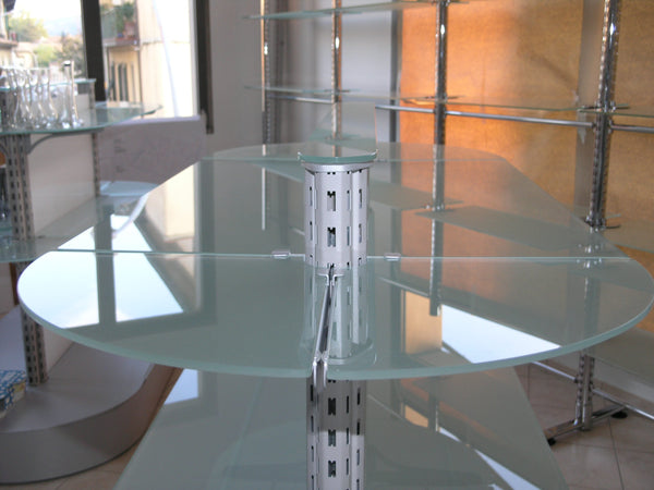 Pianetto in vetro Visarm acidato per pannello dogato cm. 60x30 completo di reggimensole