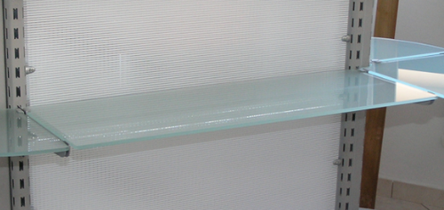 Pianetto in vetro Visarm acidato per pannello dogato cm. 90x30 completo di reggimensole