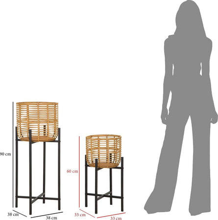 P/Vasi-Rattan-Coppia-Cm-Ø-38X90-33X60