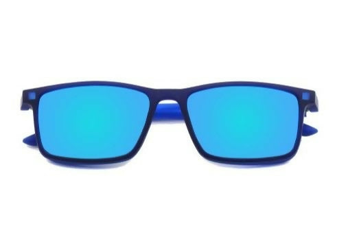 prontoleggo occhiali da lettura clip-on blu con clip sole lenti blu a specchio +1.50