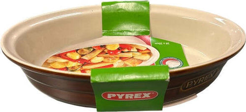 PYREX---TEGLIA-OVALE-IN-CERAMICA-MARRONE-28X20CM