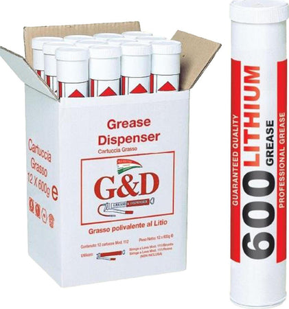 Pz 12 cartuccia grasso per pistola maestri siringa ingrassatore lube shuttle 600 gr