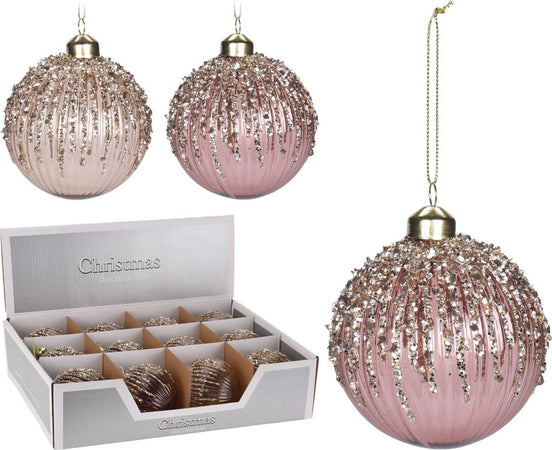 Pz 12 palline per albero di natale in vetro con Glitter da Ø 8 cm pendaglio decorato Casa e cucina/Decorazioni per interni/Addobbi e decorazioni per ricorrenze/Decorazioni natalizie/Addobbi e decorazioni/Palle e palline MagiediNatale.it - Altamura, Commerciovirtuoso.it