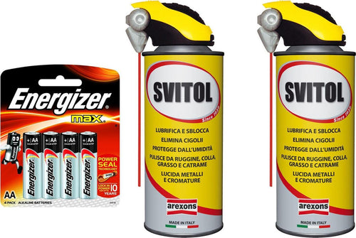 Pz 2 svitol 400 ml 4 pile lubrificante sbloccante pulisci ruggine colla catrame grasso