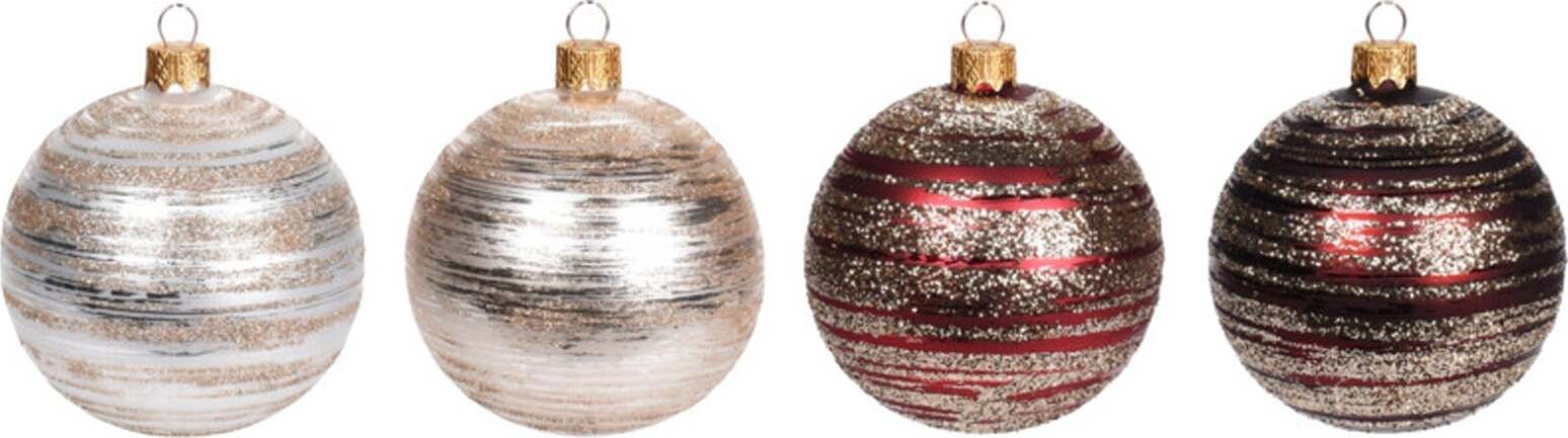 Pz 6 palline per albero di natale in vetro con Glitter da Ø 10 cm pendaglio decorato Casa e cucina/Decorazioni per interni/Addobbi e decorazioni per ricorrenze/Decorazioni natalizie/Addobbi e decorazioni/Palle e palline MagiediNatale.it - Altamura, Commerciovirtuoso.it