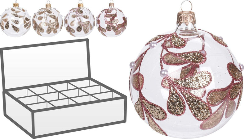 Pz 6 palline per albero di natale in vetro da Ø 10 cm pendaglio decorato Casa e cucina/Decorazioni per interni/Addobbi e decorazioni per ricorrenze/Decorazioni natalizie/Addobbi e decorazioni/Palle e palline MagiediNatale.it - Altamura, Commerciovirtuoso.it