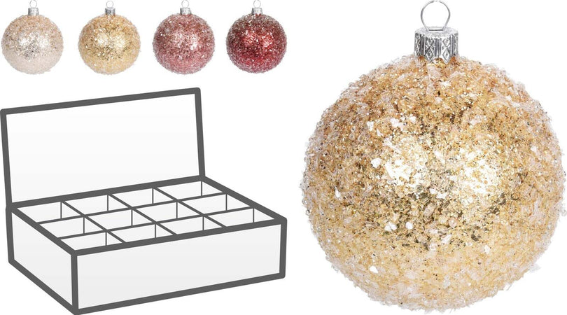 Pz 6 palline per albero di natale in vetro effetto neve da Ø 10 cm pendaglio decorato Casa e cucina/Decorazioni per interni/Addobbi e decorazioni per ricorrenze/Decorazioni natalizie/Addobbi e decorazioni/Palle e palline MagiediNatale.it - Altamura, Commerciovirtuoso.it