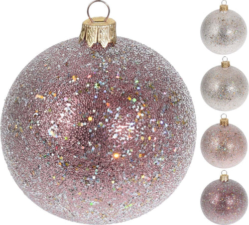 Pz 6 palline per albero di natale in vetro Floccato da Ø 10 cm pendaglio decorato Casa e cucina/Decorazioni per interni/Addobbi e decorazioni per ricorrenze/Decorazioni natalizie/Addobbi e decorazioni/Palle e palline MagiediNatale.it - Altamura, Commerciovirtuoso.it