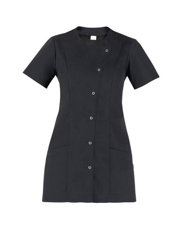 Casacca Elea Nero Casacca Donna Manica Corta Inserti in Rete Elasticizzata Estetista Parrucchiera