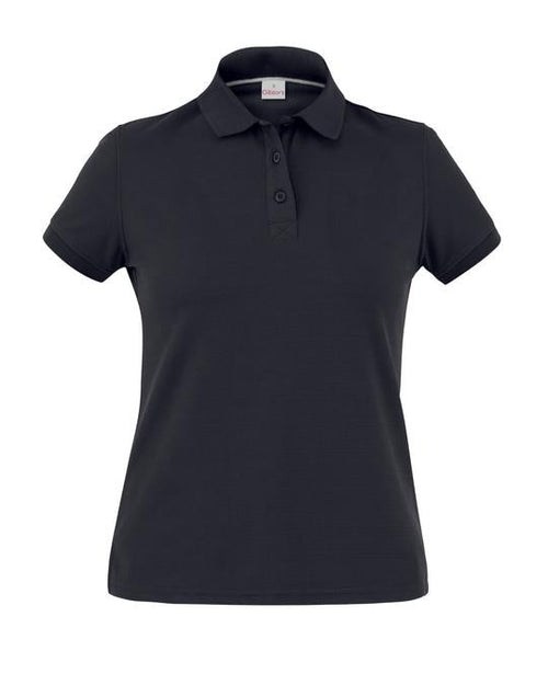 Polo Susan Nero Polo Donna Elasticizzata Tessuto Tecnico Piquet Traspirante