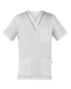 Casacca Gary Bianco Profilo Blu Casacca Unisex Medicale Infermiere Asa Oss