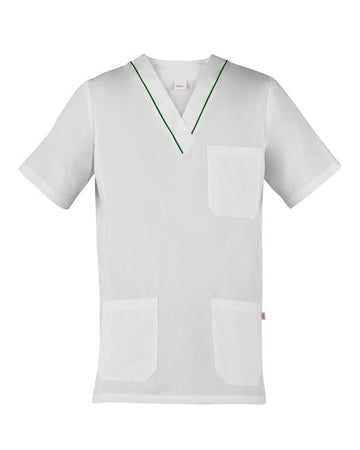 Casacca Gary Bianco Profilo Verde Casacca Unisex Medicale Infermiere Asa Oss