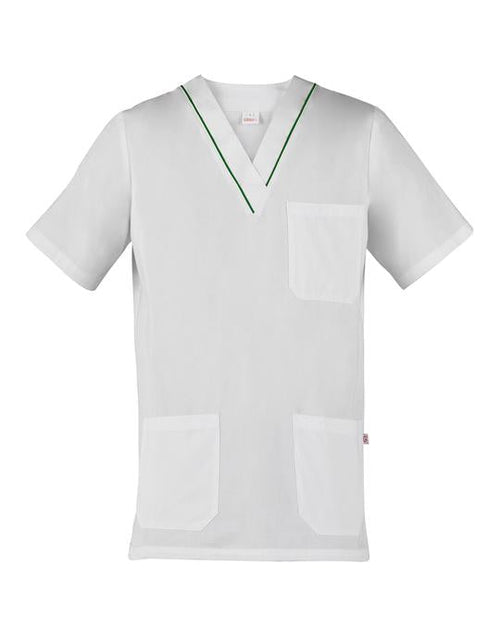 Casacca Gary Bianco Profilo Verde Casacca Unisex Medicale Infermiere Asa Oss