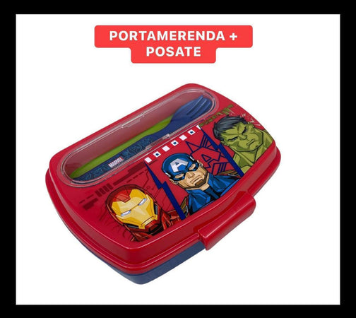 PORTA MERENDA CON POSATE PERSONAGGI DISNEY A SCELTA