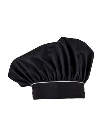 Cappello Cuoco Nero con Profilo Grigio