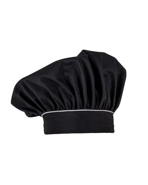 Cappello Cuoco Nero con Profilo Grigio