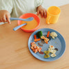 MINILAND Learning tableware Dream - set pappa educativo - bicchiere con manici, piatto piano, ciotola piatto fondo, posate - esploratore