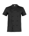 Giacca Cuoco Tommaso Nero Bottoni Estraibili Doppio Petto Giacca Chef Manica Corta