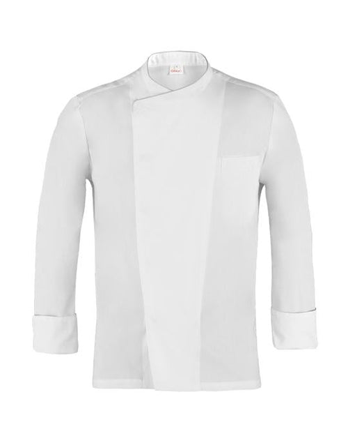 Giacca Patrizio Bianca con Profilo Grigio Giacca Cuoco Manica Lunga