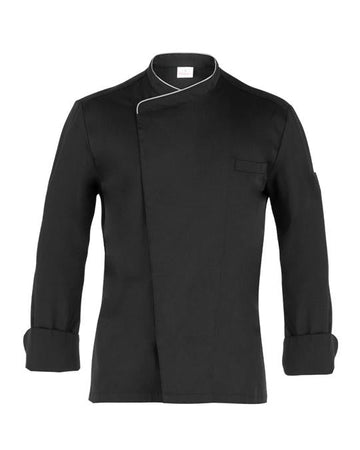 Giacca Patrizio Nero con Profilo Bianco Giacca Cuoco Manica Lunga