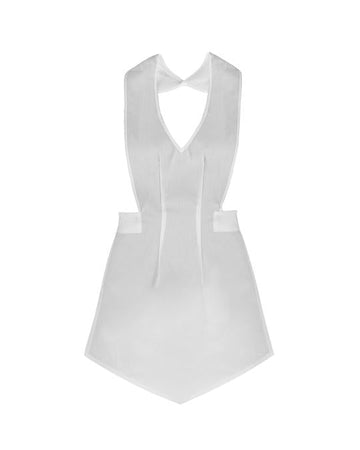 Grembiule Mimosa Bianco Grembiule da Servizio con Pettorina Cameriera Servizio ai Piani