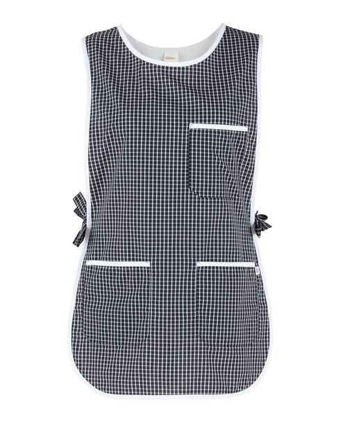 Poncho Zefiro Nero Quadro Scamiciato Donna da Lavoro Pulizie Asilo Mensa