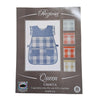 Casacca Queen Preziosa in cotone 100%, lavorata a mano, con stampa e frill tinta unita, dimensioni 60x80 cm, perfetta come copriabito elegante.