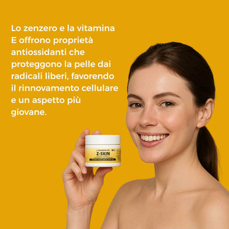 Crema Viso Antirughe con Curcuma e Vitamina E – Idratante e Rigenerante con Burro di Karité – Per Pelle Secca e Grassa – Antiage, Nutriente – 50ml – Antiage Curcuma Z-Skin