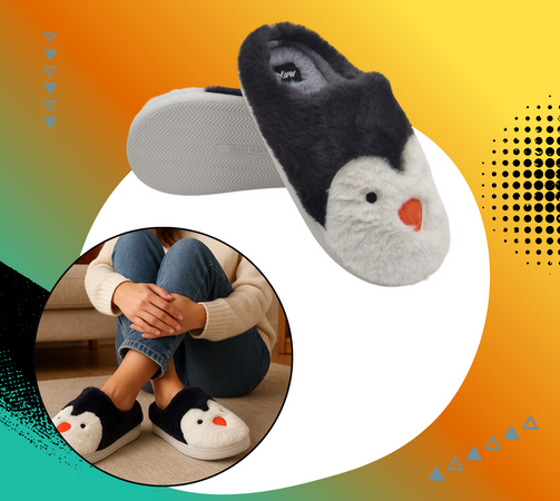 Ciabatte Animali da Donna, Pantofole Invernali Calde e Pelose, Morbide e Simpatiche Babbucce a Pinguino