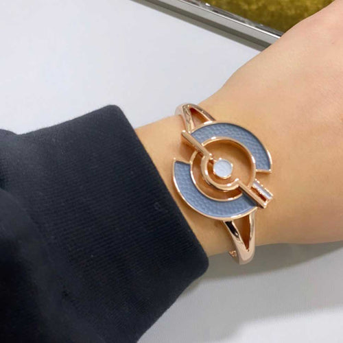 Bracciale artigianale Alexarte Orbital Saturno, con cristalli e placcature in oro o argento, in confezione elegante