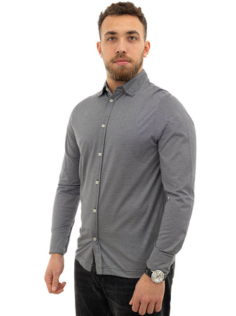 CANALI Camicia Canali grigio manica lunga da uomo